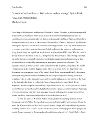 "A Wind of Such Violence / Will Tolerate No Bystanding": Sylvia Plath, Ariel, and Mental Illness