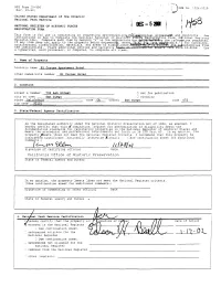 Dec-Saw REGISTRATION FORM This Form Is for Use in Nominating Or Requesting Determination Instructions in How to Complete the Nati9nal Register of His Bulletin 16A)