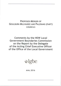 Goulburn, Mulwaree and Palerang (Part)