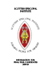 INFORMATION for FINAL YEAR CANDIDATES 2019-20 Introduction