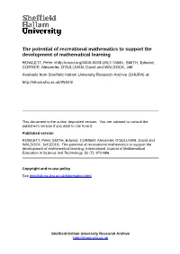 The Potential of Recreational Mathematics to Support The