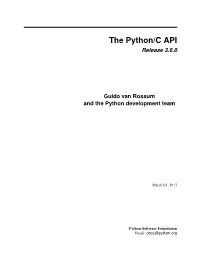 The Python/C API Release 3.6.0