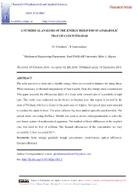 A Numerical Analysis of the Energy Behavior of a Parabolic Trough Concentrator