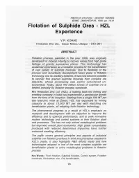 Flotation of Sulphide Ores - HZL Experience