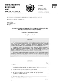 Activities of Escap Cooperative Mechanisms on Disaster Risk Reduction: Typhoon Committee