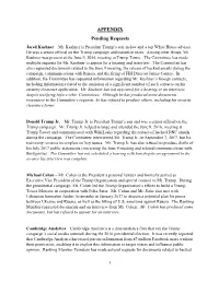 APPENDIX Pending Requests Jared Kushner – Mr
