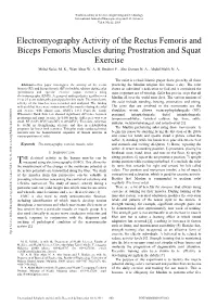 Electromyography Activity of the Rectus Femoris and Biceps Femoris Muscles During Prostration and Squat Exercise Mohd Safee M