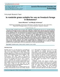 Is Roadside Grass Suitable for Use As Livestock Forage in Botswana?