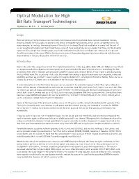 Optical Modulation for High Bit Rate Transport Technologies by Ildefonso M