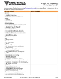 ORANGE BELT CURRICULUM Minimum Class Hours: 60 Instructions: Document Your Progress by Checking Off the Skills And/Or Techniques Covered During Classes