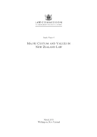 SP9 Māori Custom and Values in New Zealand Law (PDF)