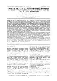 State of the Art of Technical Education and Skills Development (Tesd) Programs of State Universities and Colleges in Region Iii