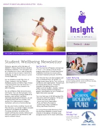 Student Wellbeing Newsletter - Issue 1