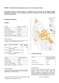 Clarifications of Property Boundaries and Areas by States Parties All