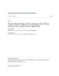 "In-Situ": a Case Study of the Long Division Algorithm
