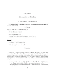 Introduction to Relations
