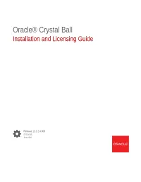 Oracle® Crystal Ball Installation and Licensing Guide
