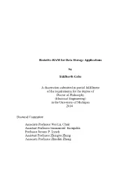 Resistive-RAM for Data Storage Applications by Siddharth Gaba A