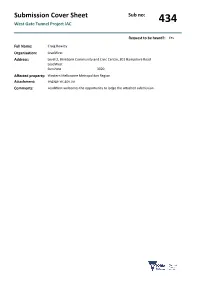 Submission Cover Sheets