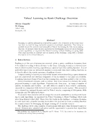 Yahoo! Learning to Rank Challenge Overview