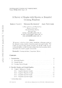 A Survey of Graphs with Known Or Bounded Crossing Numbers