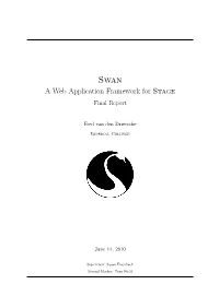A Web Application Framework for Stage Final Report