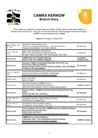 CAMRA KERNOW Branch Diary