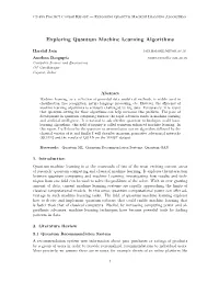 Exploring Quantum Machine Learning Algorithms