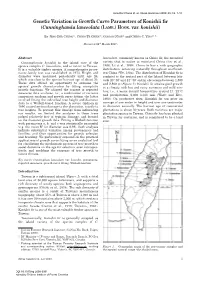 Genetic Variation in Growth Curve Parameters of Konishii Fir (Cunninghamia Lanceolata (LAMB.) HOOK