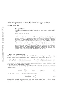 Immirzi Parameter and Noether Charges in First Order Gravity