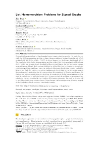 List Homomorphism Problems for Signed Graphs