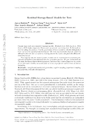 Residual Energy-Based Models for Text