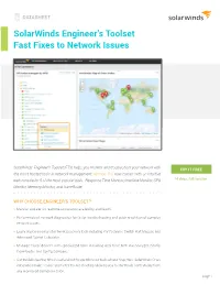 Solarwinds Engineer's Toolset Fast Fixes to Network Issues