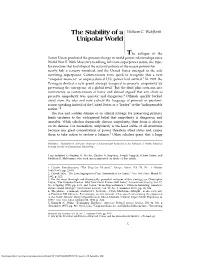 Stability of a Unipolar World 7