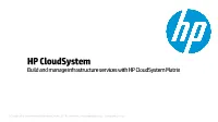 Build and Manage Infrastructure Services with HP Cloudsystem Matrix