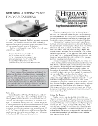 Building a Sliding Table for Your Tablesaw