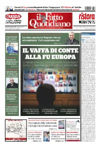 Il Vaffa Di Conte Alla Fu Europa