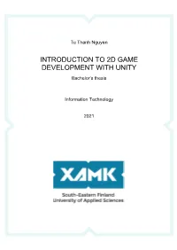 Introduction to 2D Game Development with Unity