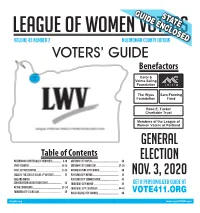 Online PDF of LWV of Portland Nov 2020 Multnomah Co. Voters' Guide
