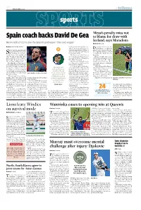 Spain Coach Backs David De Gea to Blame for Draw with Iceland, Says Maradona Hierro Tells Critics to Give the Spanish Goalkeeper ‘Time and Oxygen’ Reuters | Moscow