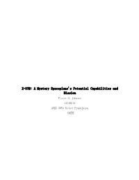 X-37B: a Mystery Spaceplane's Potential Capabilities and Mission Trevor H