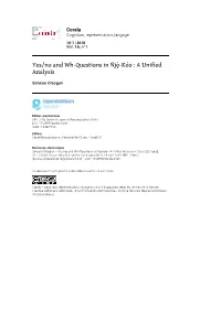 Yes/No and Wh-Questions in Ǹjò̩-Kóo : a Unified Analysis