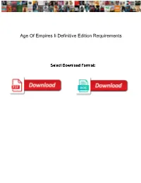 Age of Empires Ii Definitive Edition Requirements