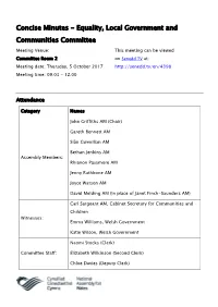 Concise Minutes - Equality, Local Government and Communities Committee
