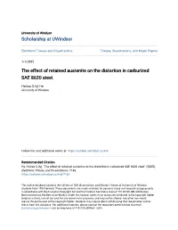 The Effect of Retained Austenite on the Distortion in Carburized SAE 8620 Steel