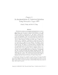 Chapter 2: an Implementation of Cryptoviral Extortion Using Microsoft's Crypto API∗
