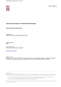 Flow Injection Analysis in Industrial Biotechnology