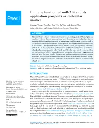 Immune Function of Mir-214 and Its Application Prospects As Molecular Marker