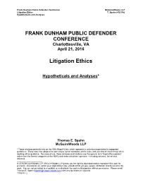 Litigation Ethics T