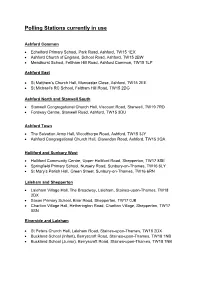 Polling Stations Currently in Use